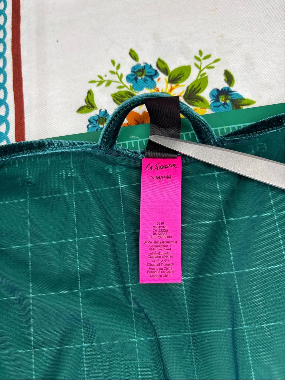 La SENZA Deep Teal Green Sheer Lace Short Robe Satin Tie Mesh Layer Sleepwear - Picture 6 of 12
